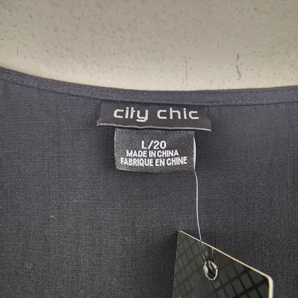 City Chic L New (NWT) Women's Black Maxi Palm Love Beach Wrap Dress Plus Size 20 - Picture 6 of 9